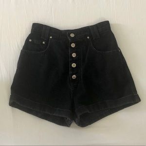 Vintage Black High Waisted Denim Shorts